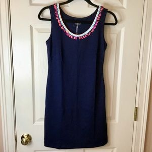 Buckley K NWT Navy Blue Sleeveless Fringe Collar Party Dress - Size 0